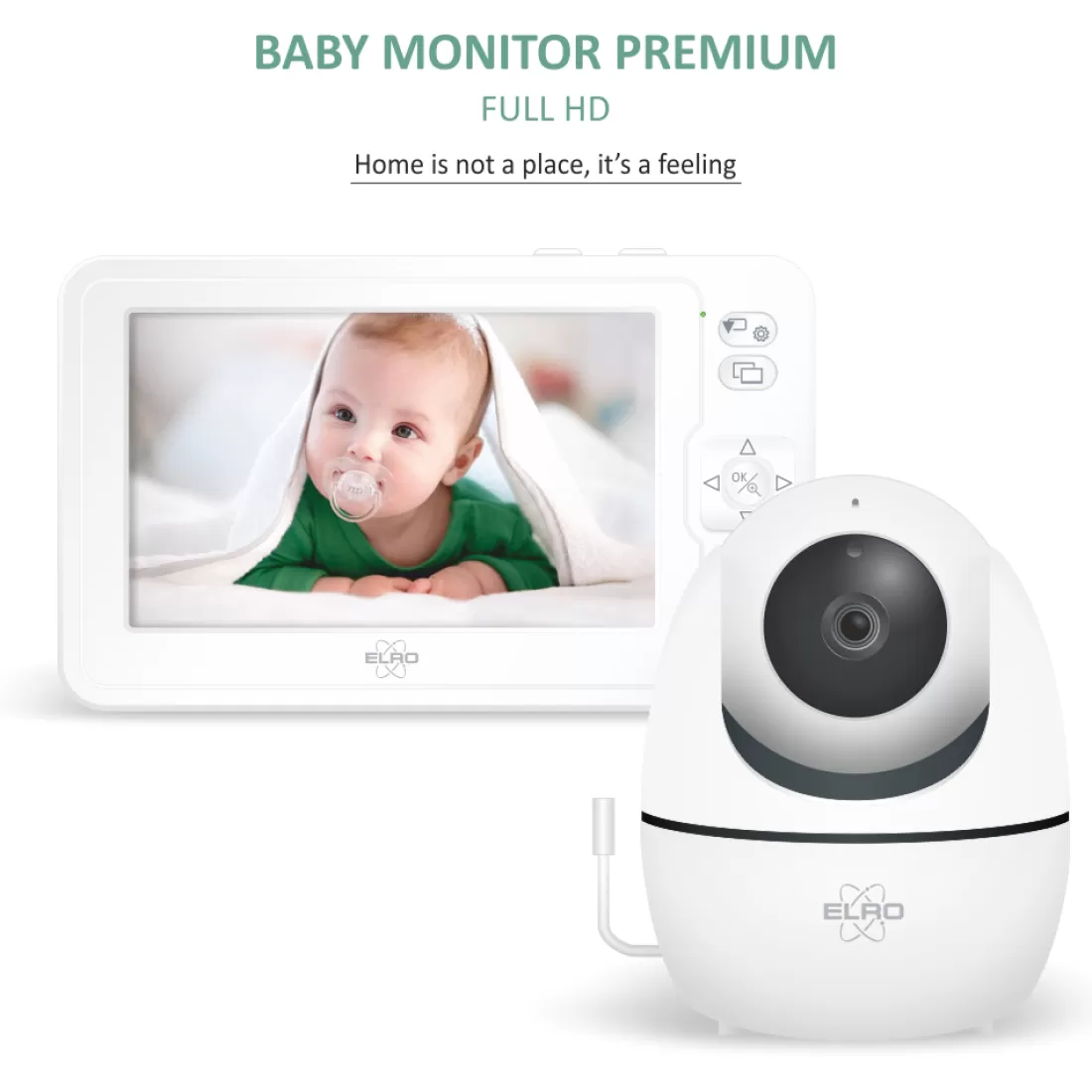 Babyfoon met monitor*ELRO Baby Monitor Premium 1080P Full Hd Babyfoon Met 12,7 Cm Scherm (Bc2000)