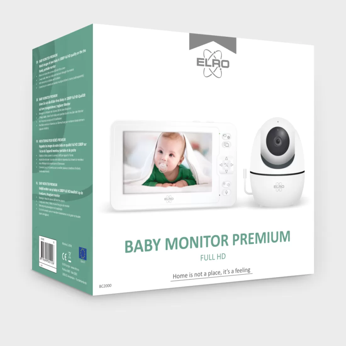 Babyfoon met monitor*ELRO Baby Monitor Premium 1080P Full Hd Babyfoon Met 12,7 Cm Scherm (Bc2000)