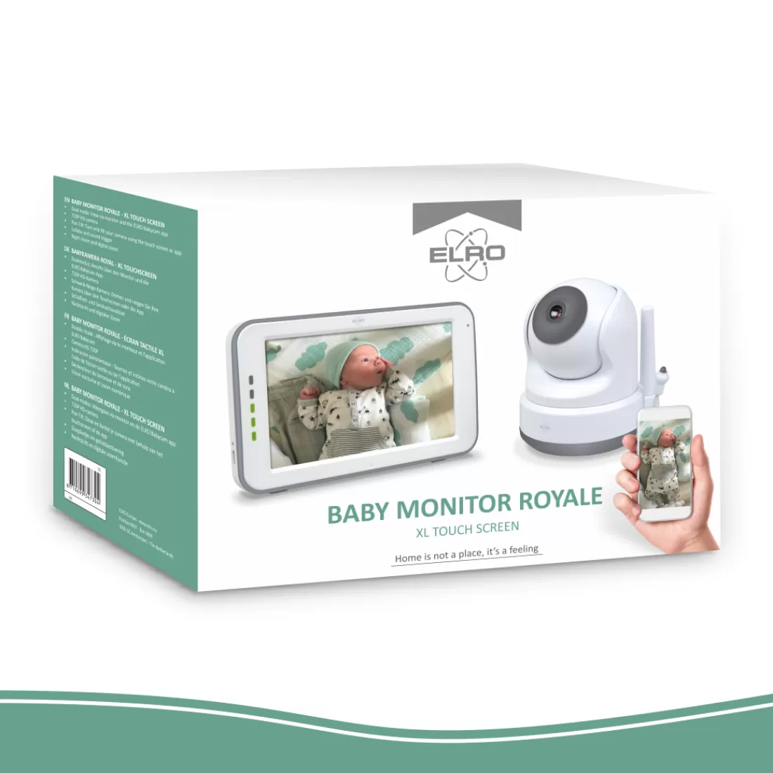 Babyfoon met monitor | Babyfoon met extra camera's*ELRO Baby Monitor Royale Hd Babyfoon Met 12,7 Cm Touchscreen En App - Met Extra Babyfoon (Bc3000-2)