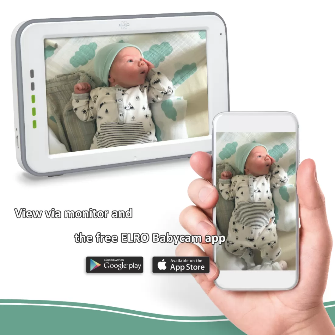 Babyfoon met monitor | Babyfoon met extra camera's*ELRO Baby Monitor Royale Hd Babyfoon Met 12,7 Cm Touchscreen En App - Met Extra Babyfoon (Bc3000-2)