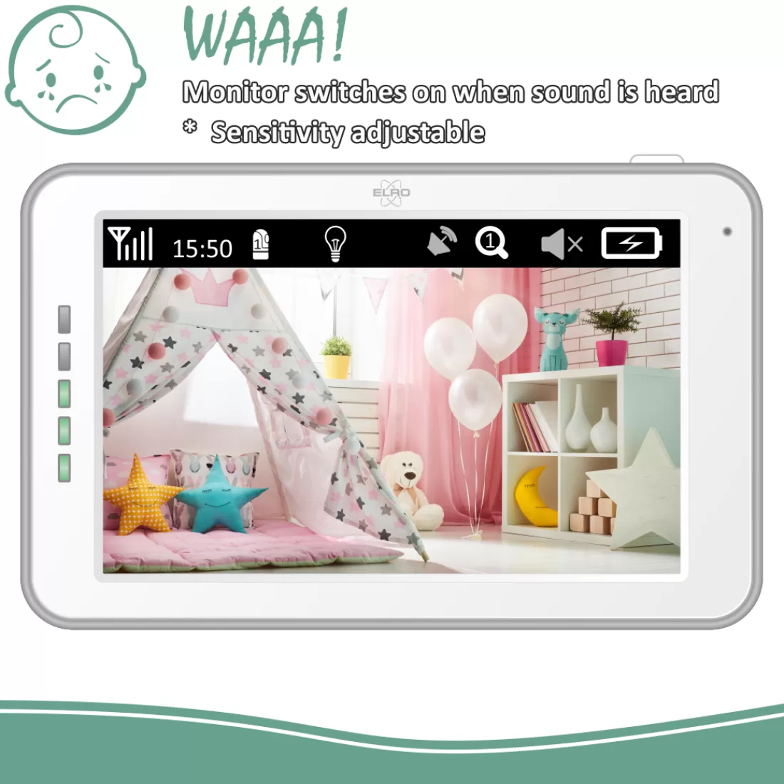 Babyfoon met monitor | Babyfoon met extra camera's*ELRO Baby Monitor Royale Hd Babyfoon Met 12,7 Cm Touchscreen En App - Met Extra Babyfoon (Bc3000-2)