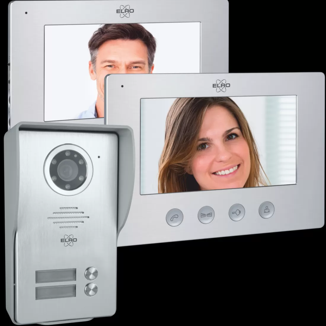 Video deur intercom | Deurintercom met camera*ELRO Bedraad Color Night Vision Deur Intercom Systeem Met Video – Twee Monitors (Dv477W2)