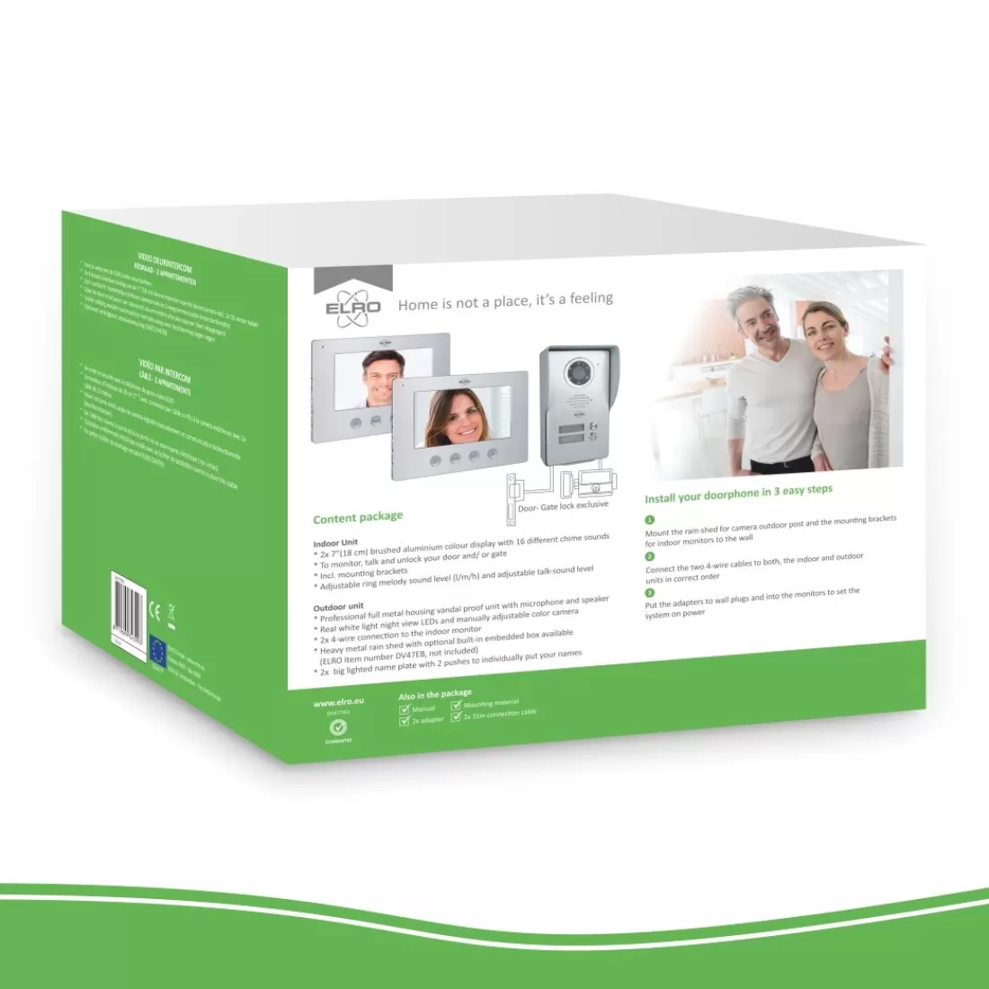 Video deur intercom | Deurintercom met camera*ELRO Bedraad Color Night Vision Deur Intercom Systeem Met Video – Twee Monitors (Dv477W2)