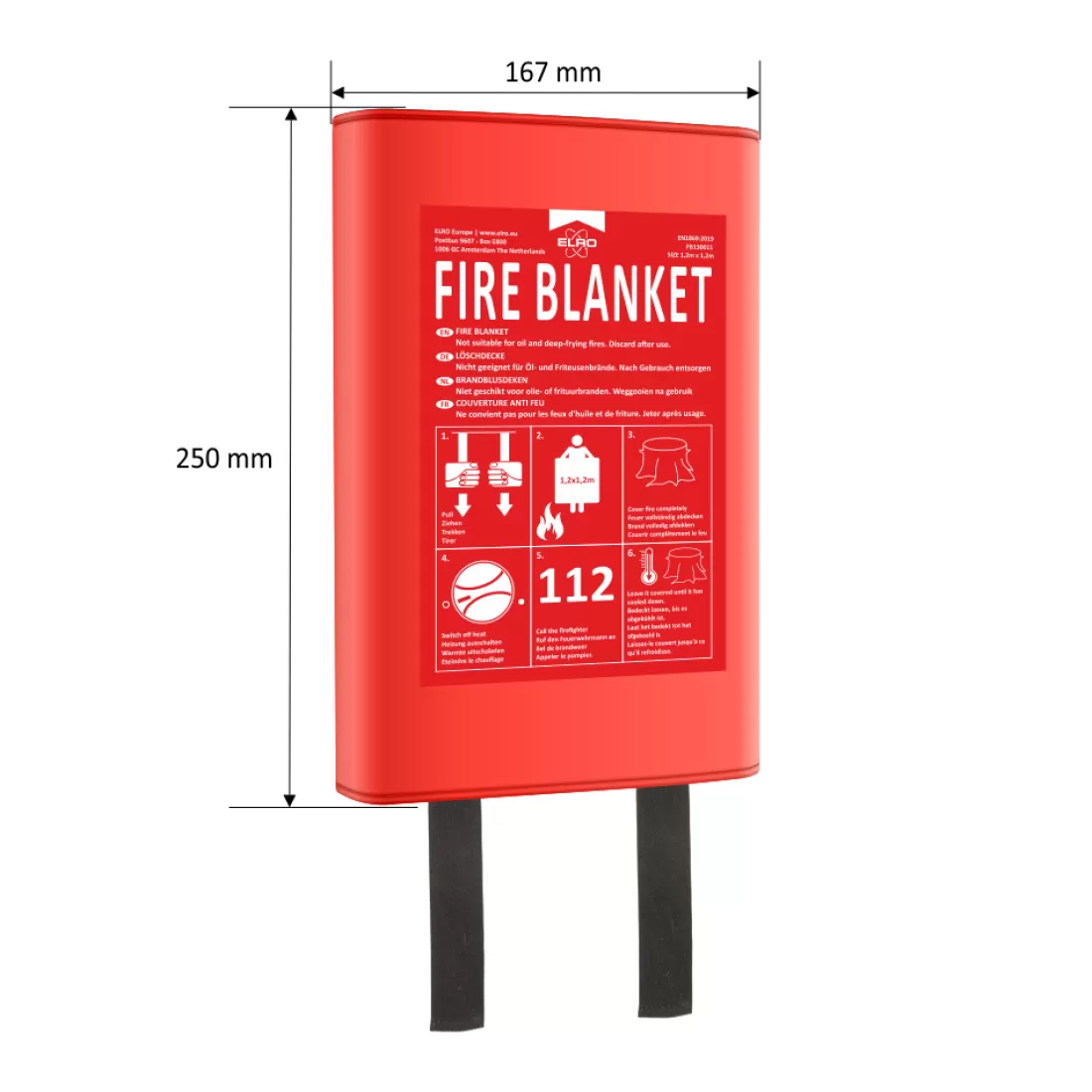 Koolmonoxidemelders | Rookmelders*ELRO Brandpreventieset - 2X Rookmelder Met 5 Jaar Batterij En Magneetmontage - Co Melder Met 10 Jaar Sensor - Blusdeken Hardcover 1,2M X 1,2M (Ff0404)