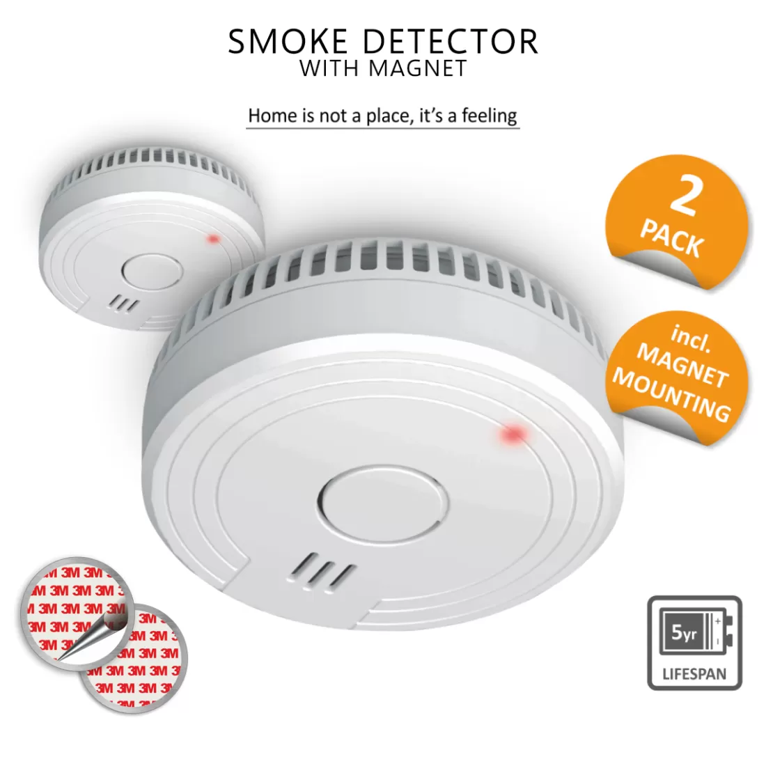Koolmonoxidemelders | Rookmelders*ELRO Brandpreventieset – 2X Rookmelders Met 5 Jaar Batterij En Magneet Montage + Koolmonoxidemelder Met 10 Jaar Sensor (Ff1840)