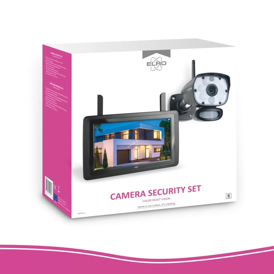 Draadloze camera's*ELRO Color Night Vision Beveiligingscamera Set Met 9" Scherm En App (Cz60Rip)