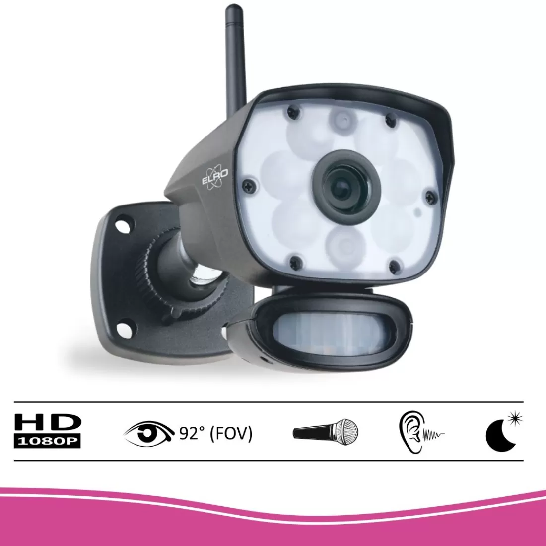 Draadloze camera's*ELRO Color Night Vision Beveiligingscamera Set Met 9" Scherm En App (Cz60Rip)