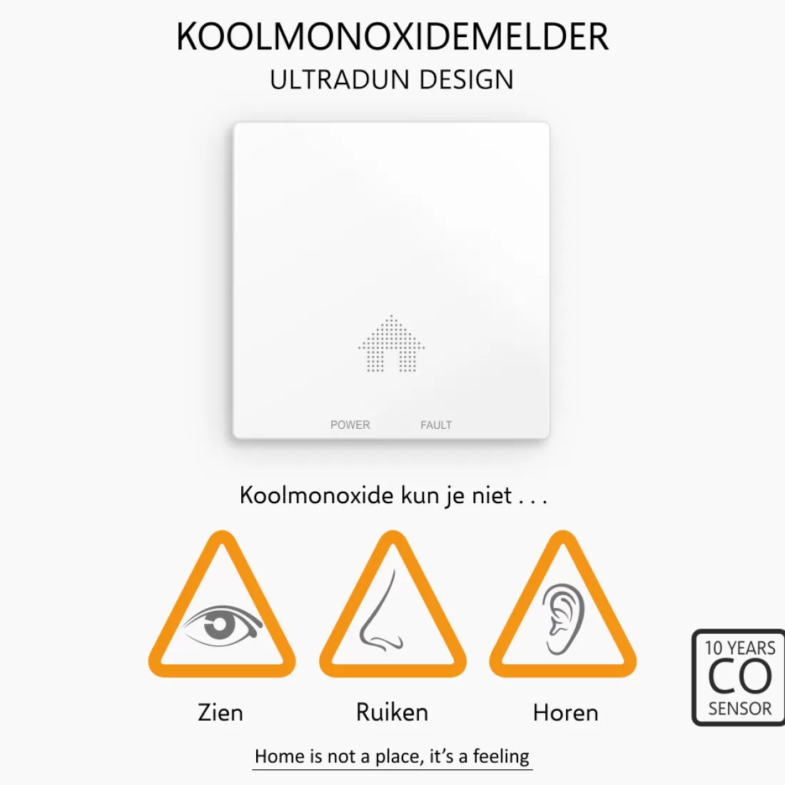 Koolmonoxidemelders | Rookmelders*ELRO Design Brandpreventieset - 2X Ultra Dunne Rookmelder & Ultra Dunne Koolmonoxidemelder Met 10 Jaar Batterij - Voldoet Aan Europese Norm En14604 En En50291 (Ff4610)
