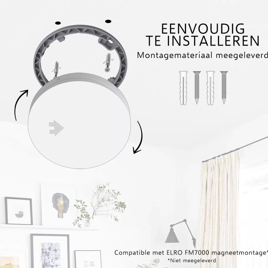 Koolmonoxidemelders | Rookmelders*ELRO Design Brandpreventieset - 2X Ultra Dunne Rookmelder & Ultra Dunne Koolmonoxidemelder Met 10 Jaar Batterij - Voldoet Aan Europese Norm En14604 En En50291 (Ff4610)