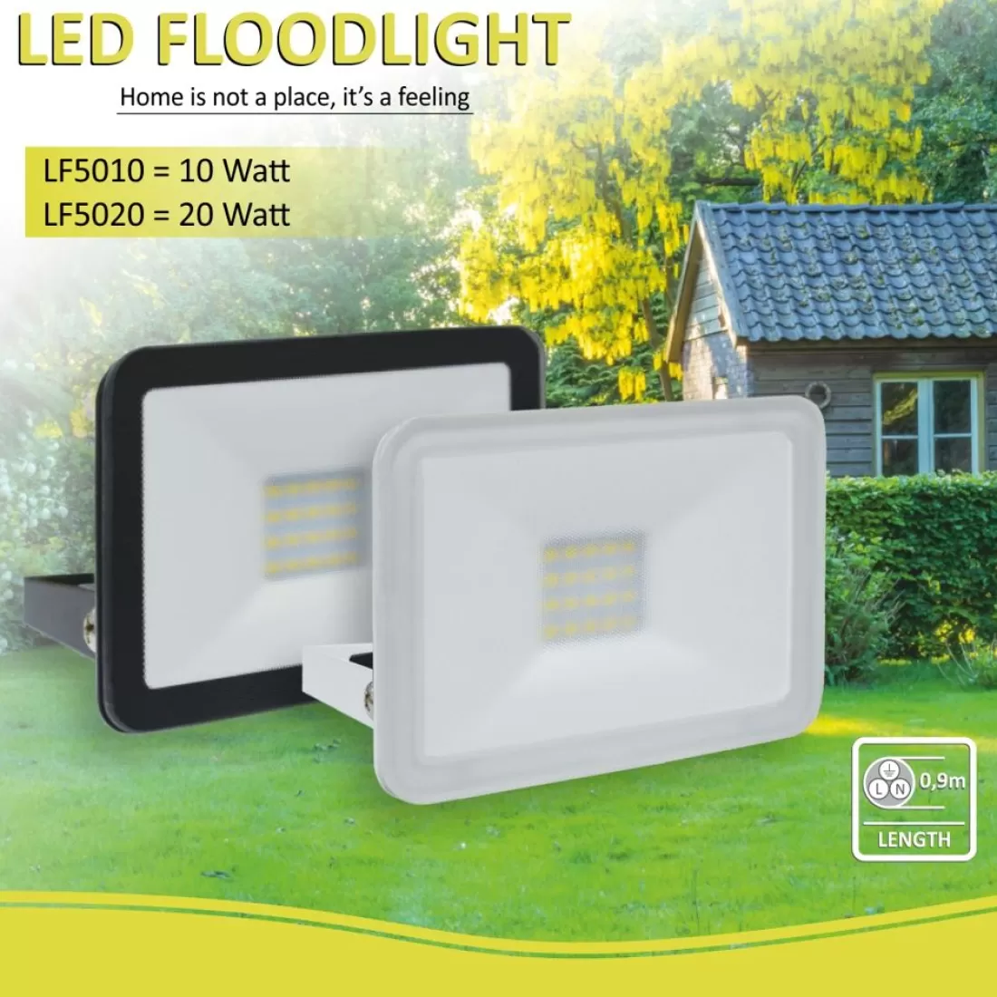 Floodlight*ELRO Design Led Buitenlamp 10 Watt - Wit (Lf5010)