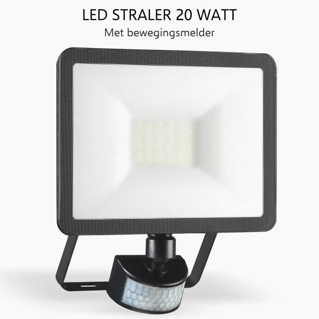 Floodlight*ELRO Design Led Buitenlamp Met Bewegingssensor - 20W – 1600Lm – Ip54 Waterdicht - Zwart (Lf60-20-P-B)