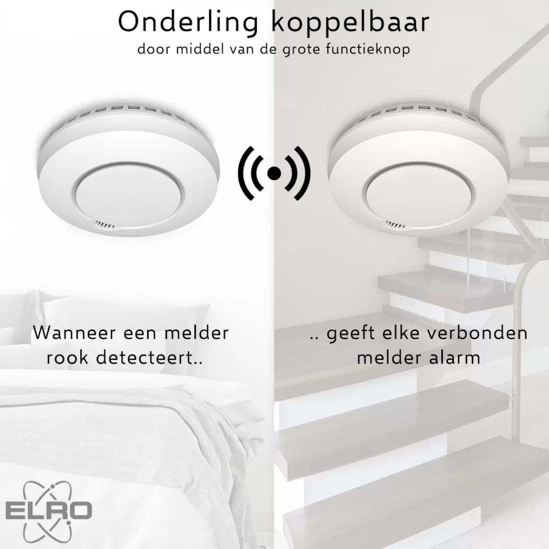 Slimme melders | Koppelbare rookmelders*ELRO Draadloos Koppelbare Rookmelders - Met Hittesensor - Voldoet Aan Europese Norm En14604 - 2 Pack (Fz5002R)