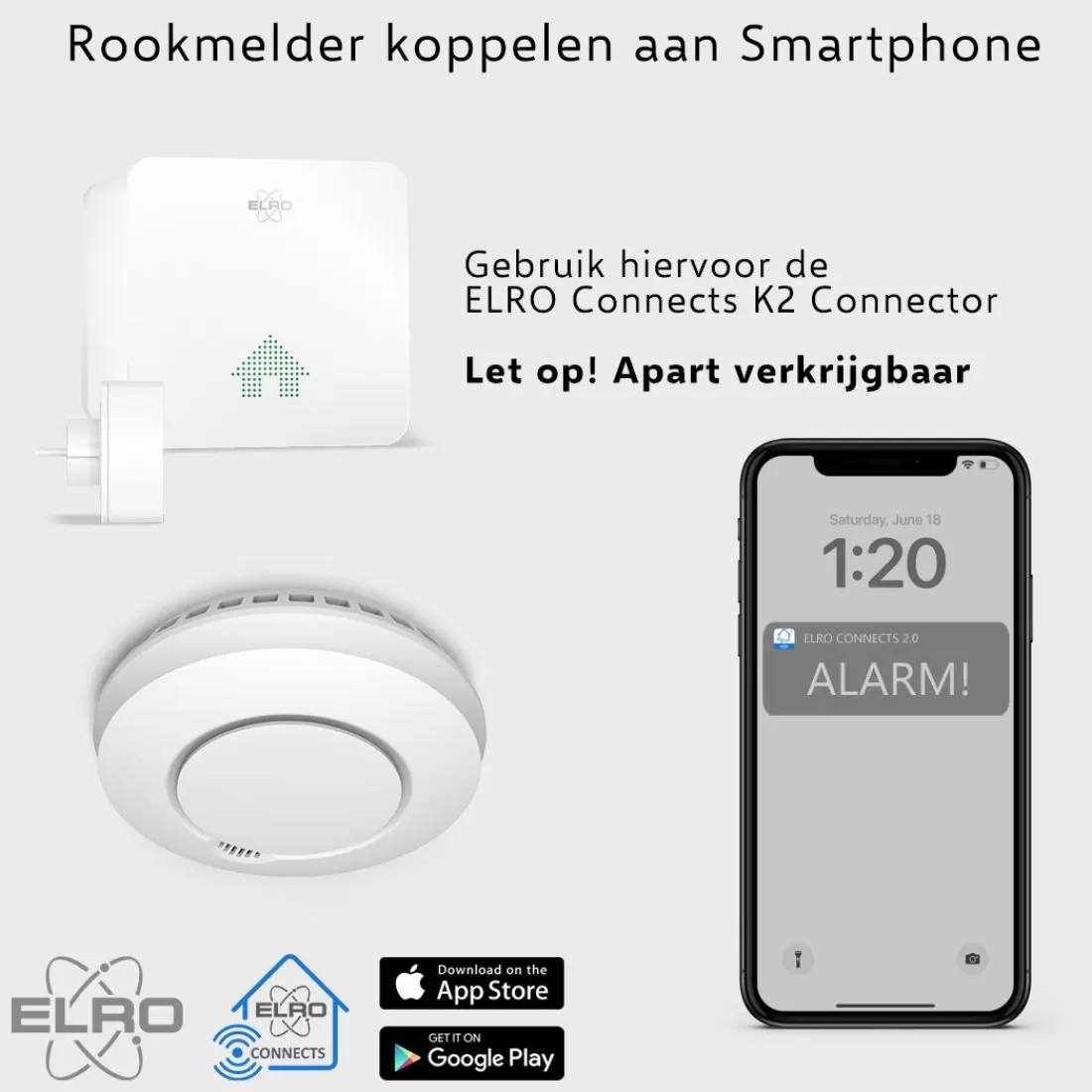 Slimme melders | Koppelbare rookmelders*ELRO Draadloos Koppelbare Rookmelders - Met Hittesensor - Voldoet Aan Europese Norm En14604 - 2 Pack (Fz5002R)