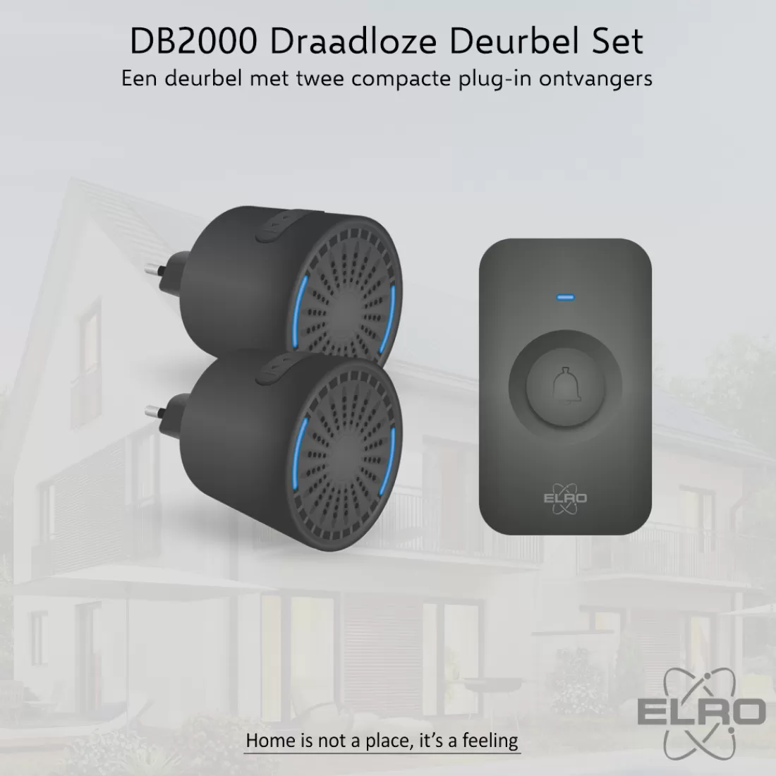 Deurbel*ELRO Draadloze Deurbel Set – 2X Plug-In Ontvanger (Db2000Pl-P1C2B)