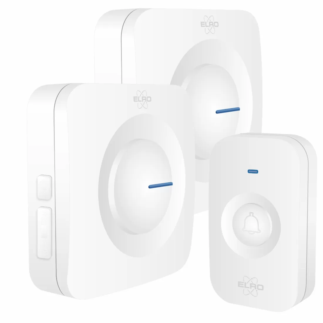 Deurbel*ELRO Draadloze Deurbel Set – Met 2X Ontvanger Op Batterij - Wit (Db3000-P1C2W)