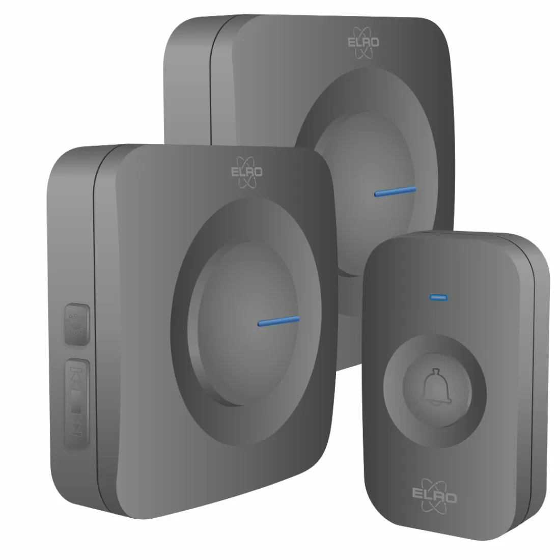 Deurbel*ELRO Draadloze Deurbel Set – Met 2X Ontvanger Op Batterij - Zwart (Db3000-P1C2B)