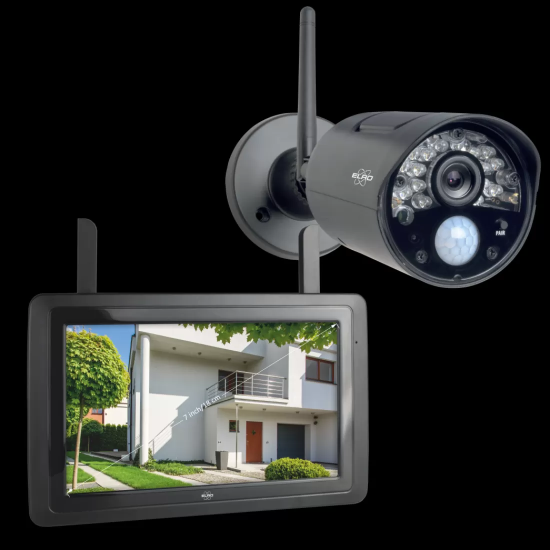 Draadloze camera's*ELRO Draadloze Hd Beveiligingscamera Set Met 7" Scherm En App (Cz30Rips)