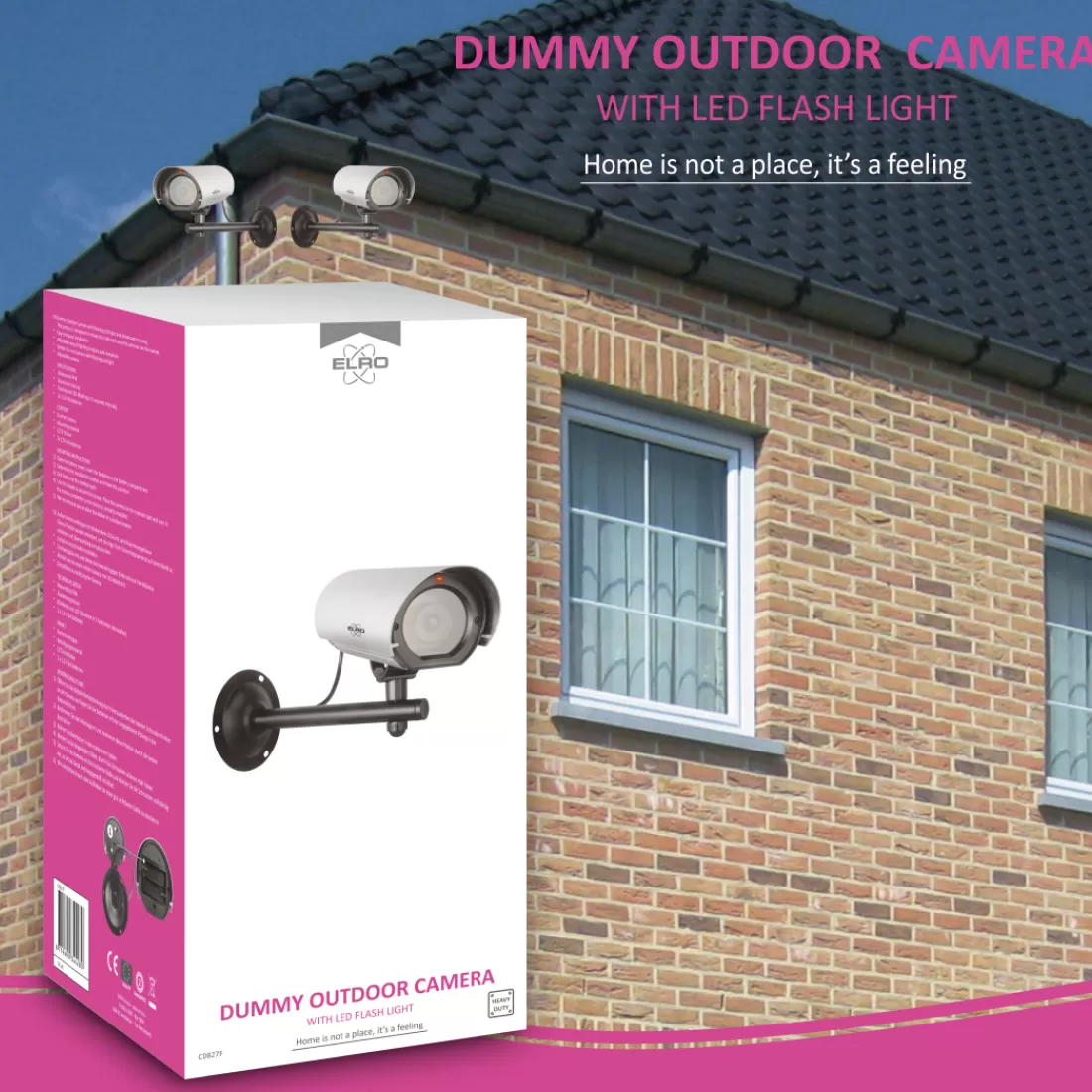 Dummy camera's*ELRO Dummy Outdoor Camera Aluminium Met Led Flash Light - Outdoor (Cdb27F)