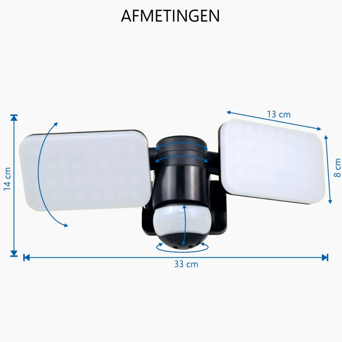 Floodlight*ELRO Duo Led Buitenlamp Met Bewegingssensor – 2X 10W – 1200Lm – Ip54 Waterdicht - Zwart (Lf70-20-P)