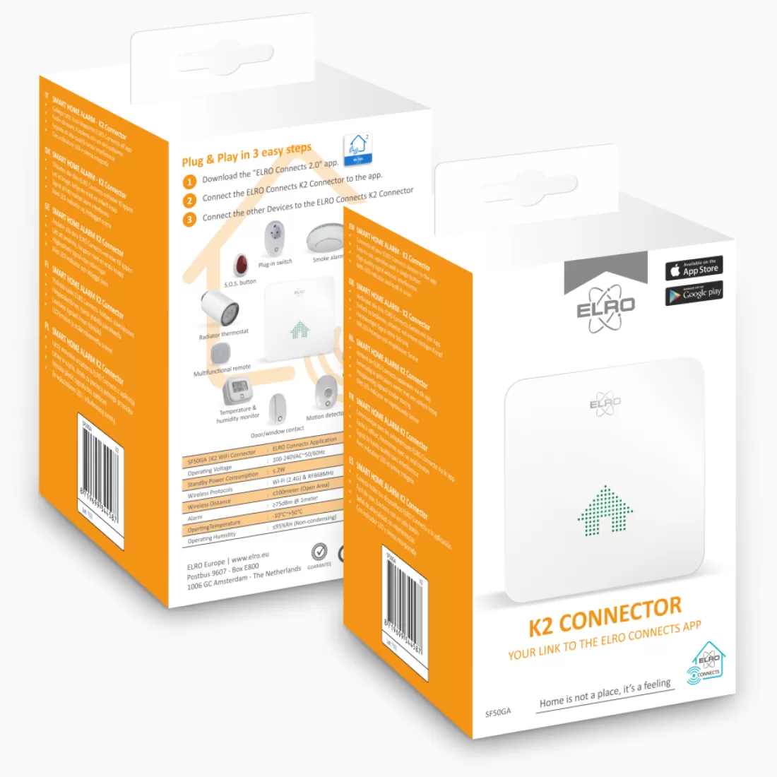 Smart alarm systems*ELRO Connects K2 Connector Sf50Ga – Verbindt Alle Connects Producten Met De Connects 2.0 App (Sf50Ga)