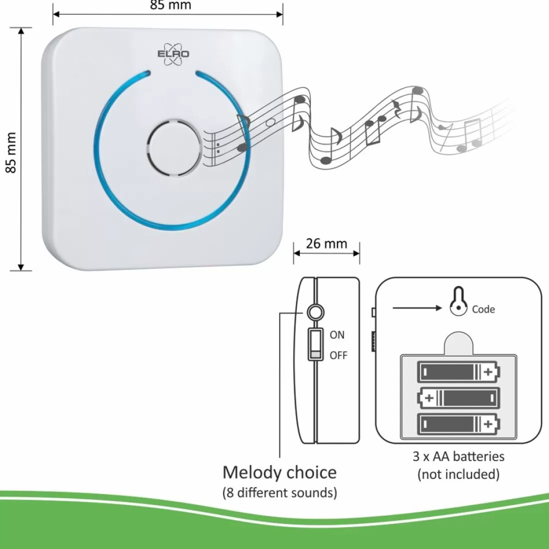 Draadloze deurintercom | Video deur intercom*ELRO Dvc04C Extra Deurgong T.B.V. Dvc040Ip Ip Deurbel (Dvc04C)