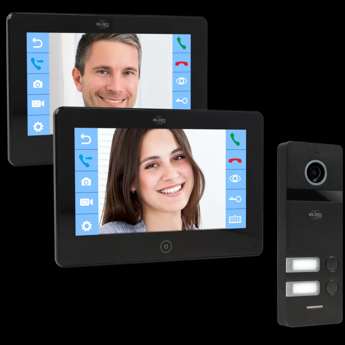 Video deur intercom | Deurintercom met camera*ELRO Pro Pv40 Full Hd Video Deur Intercom Systeem - 2 Appartementen (Pv40)