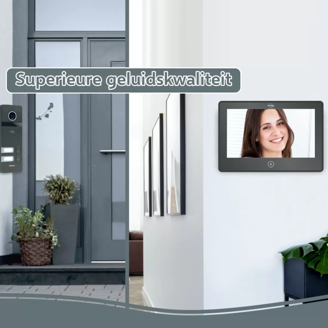 Video deur intercom | Deurintercom met camera*ELRO Pro Pv40 Full Hd Video Deur Intercom Systeem - 2 Appartementen (Pv40)