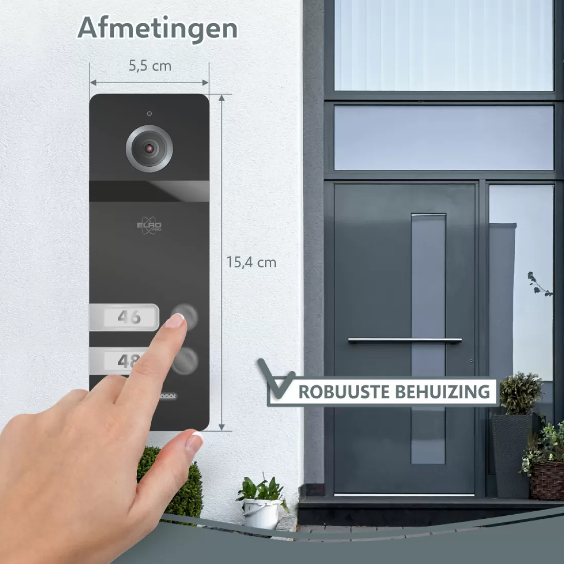 Video deur intercom | Deurintercom met camera*ELRO Pro Pv40 Full Hd Video Deur Intercom Systeem - 2 Appartementen (Pv40)