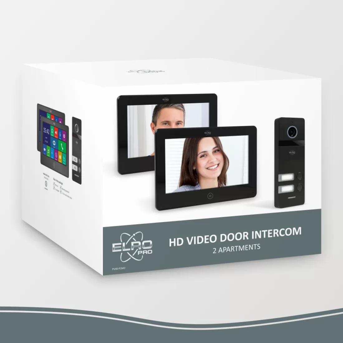 Video deur intercom | Deurintercom met camera*ELRO Pro Pv40 Full Hd Video Deur Intercom Systeem - 2 Appartementen (Pv40)