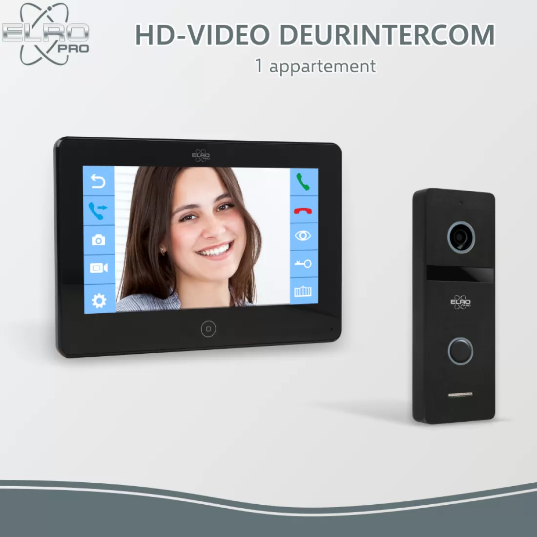 Video deur intercom | Deurintercom met camera*ELRO Pro Pv40 Full Hd Video Deur Intercom Systeem Met Extra Monitor (Pv40)