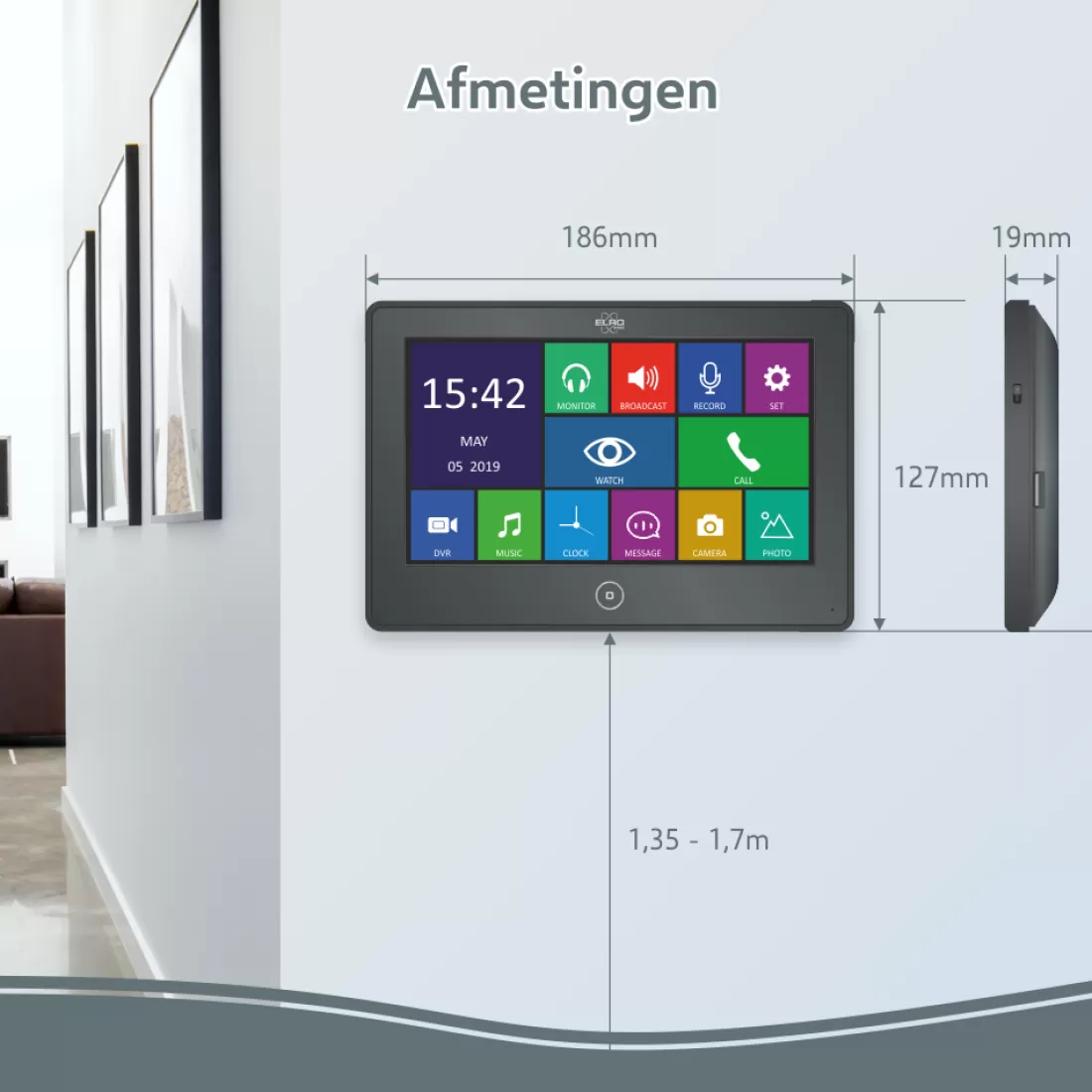 Video deur intercom | Deurintercom met camera*ELRO Pro Pv40 Full Hd Video Deur Intercom Systeem Met Extra Monitor (Pv40)