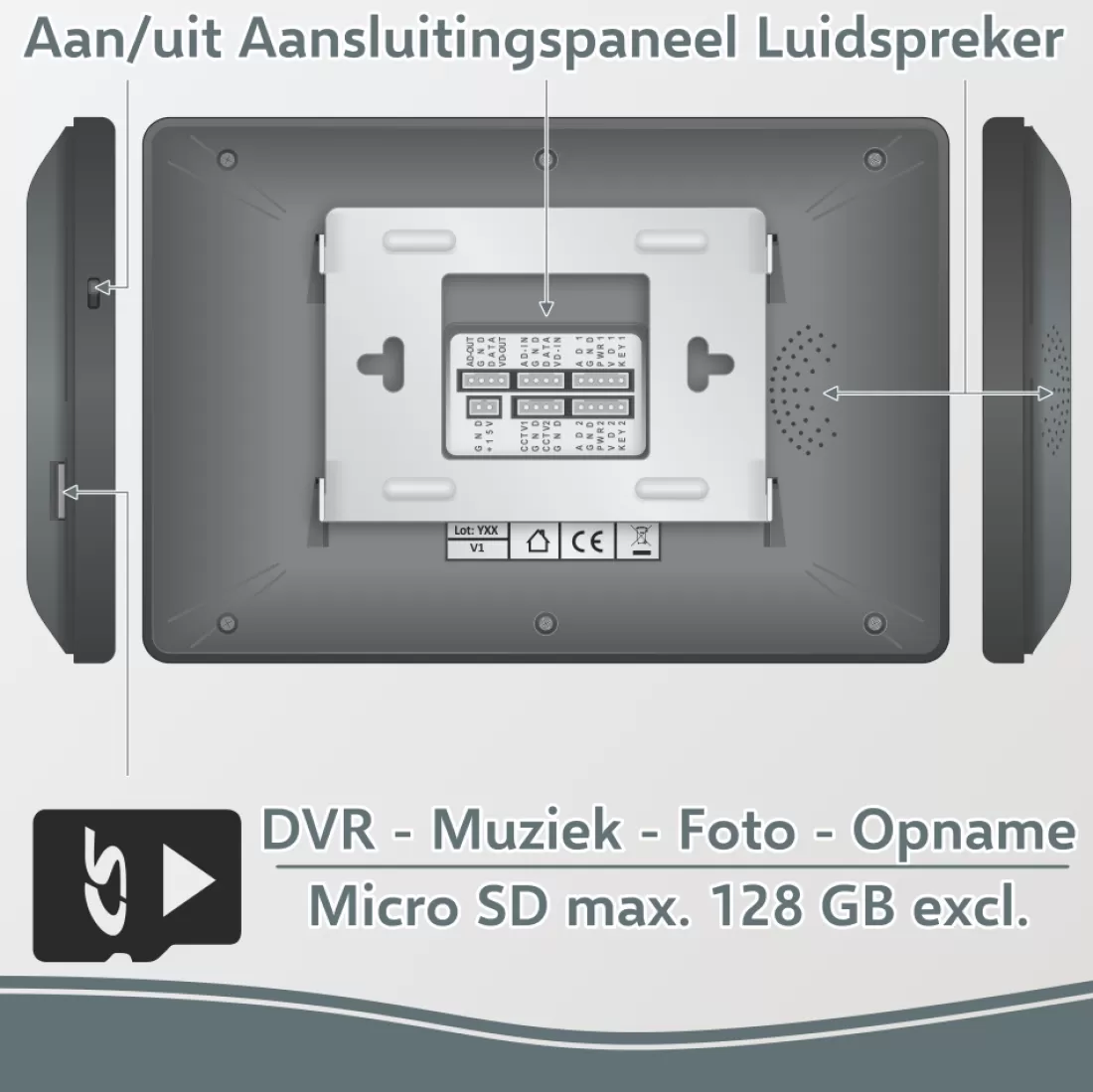 Video deur intercom | Deurintercom met camera*ELRO Pro Pv40 Full Hd Video Deur Intercom Systeem Met Extra Monitor (Pv40)