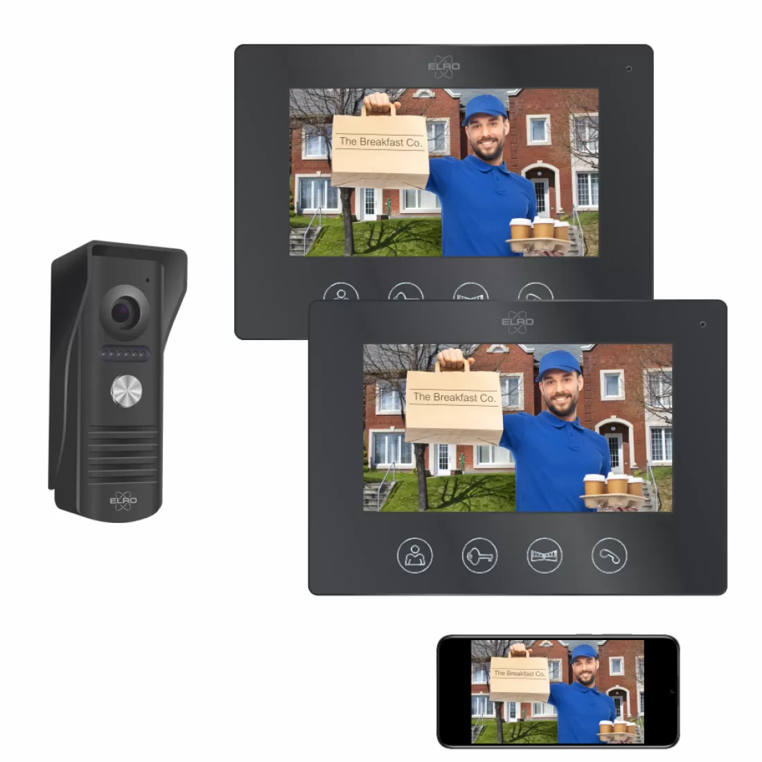 Video deur intercom | Deurintercom met camera*ELRO Ip Wifi Deurintercom Met 2 Monitoren (Dv50)