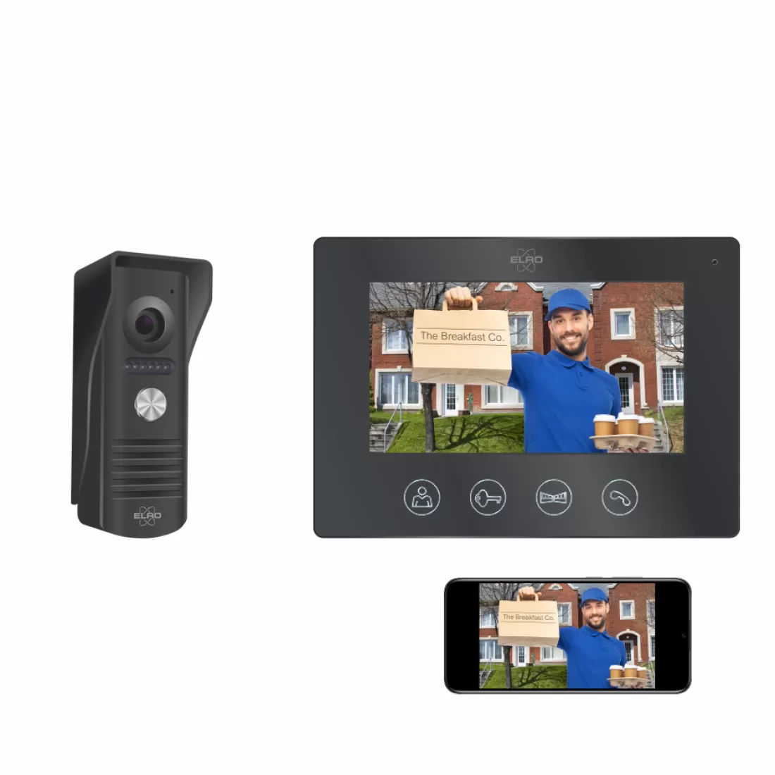 Video deur intercom | Deurintercom met camera*ELRO Ip Wifi Deurintercom Met 7" Monitor (Dv50)