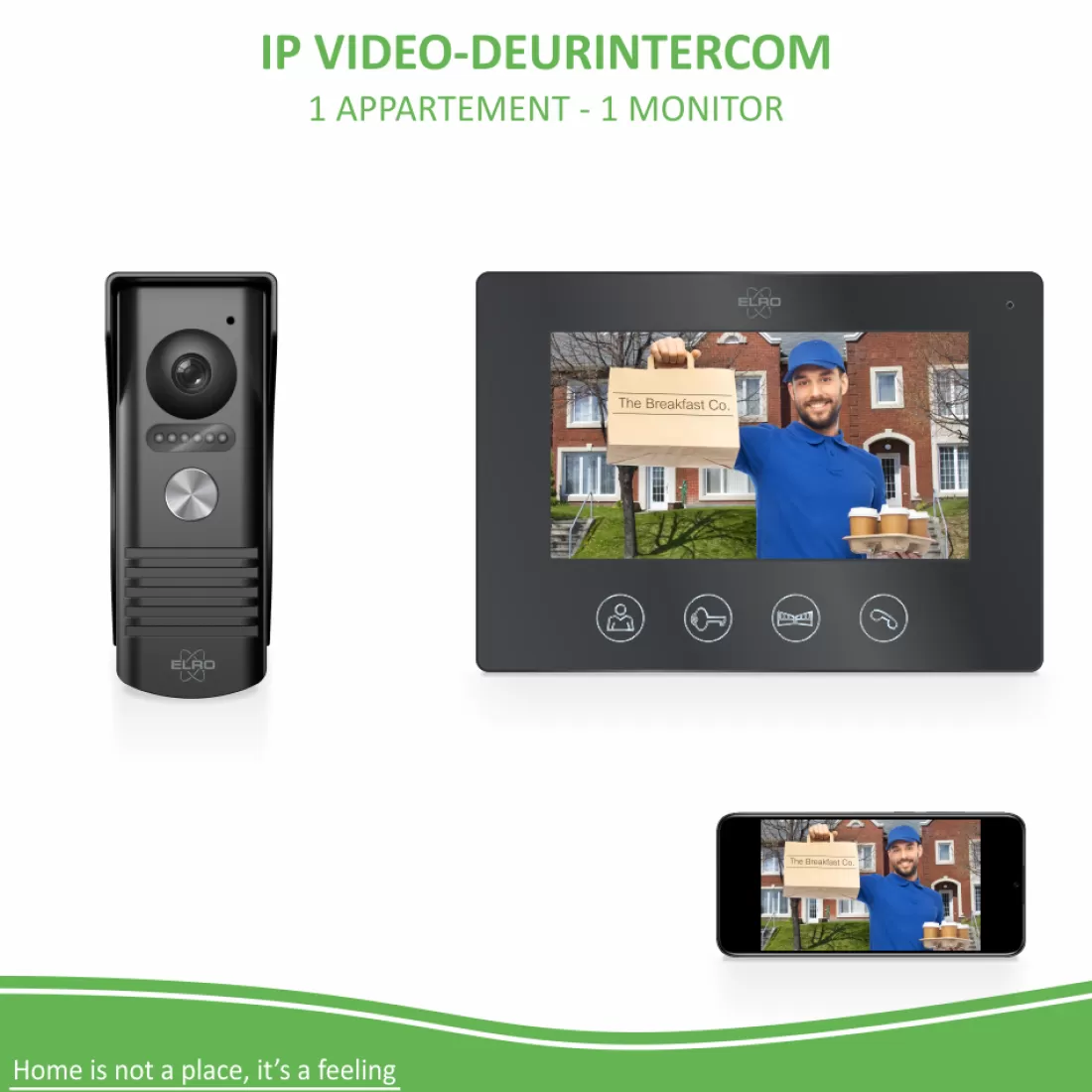 Video deur intercom | Deurintercom met camera*ELRO Ip Wifi Deurintercom Met 7" Monitor (Dv50)