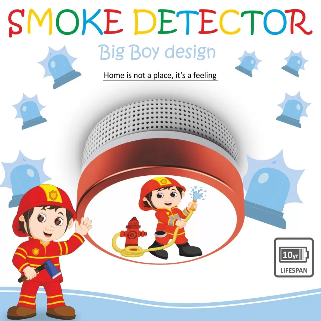 Rookmelders*ELRO Kids Rookmelder Brandweerman Met 10 Jaar Batterij (Fs8110)