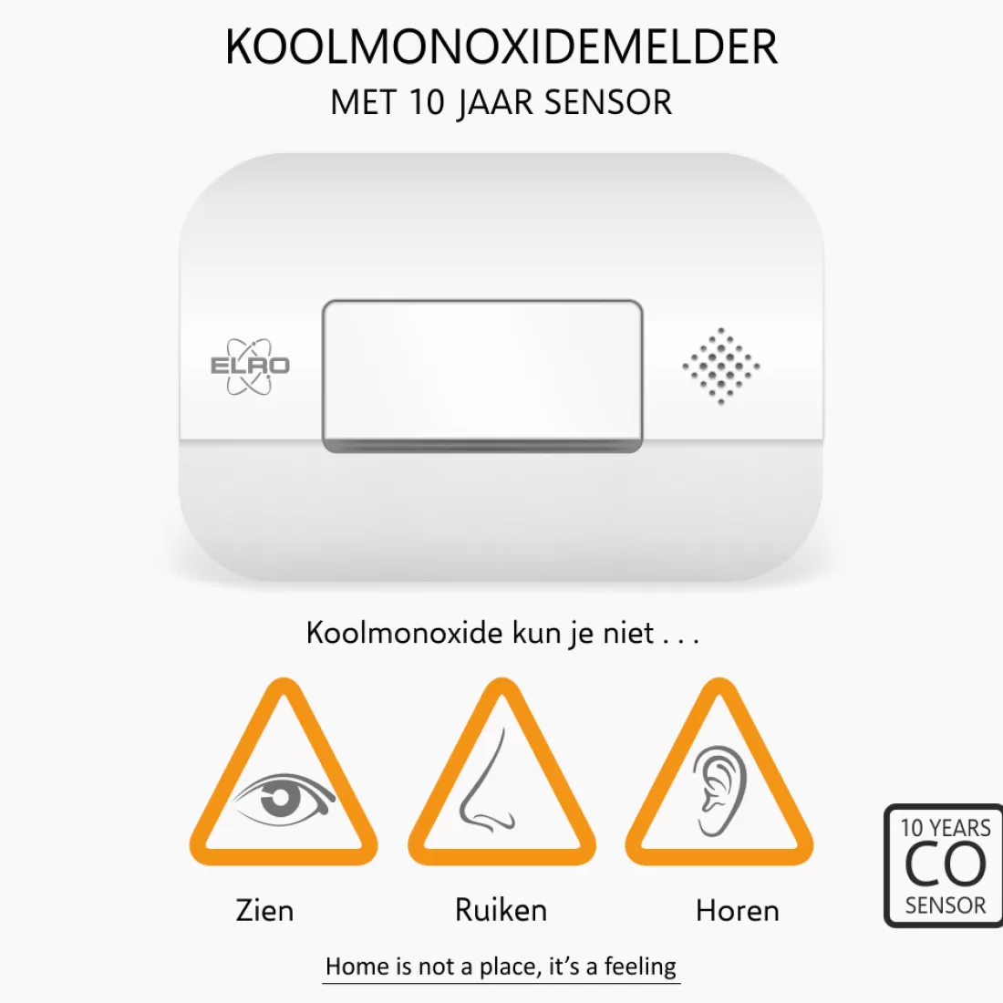 Koolmonoxidemelders*ELRO Koolmonoxidemelder - 10 Jaar Sensor (Fc2702)