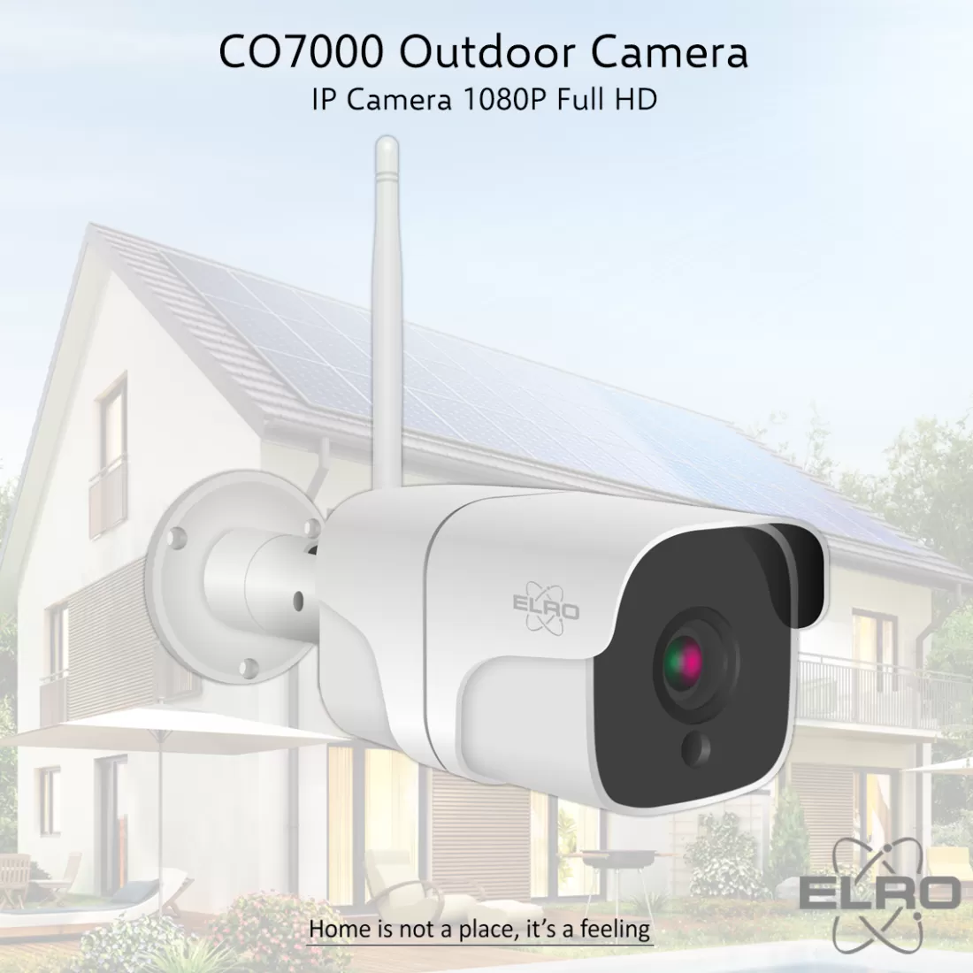 IP Camera*ELRO Outdoor Wifi Ip Beveiligingscamera Met Bewegingsmelder En Nachtzicht – Full Hd 1080P Bewakingscamera – Ip66 Waterdicht (Co7000)