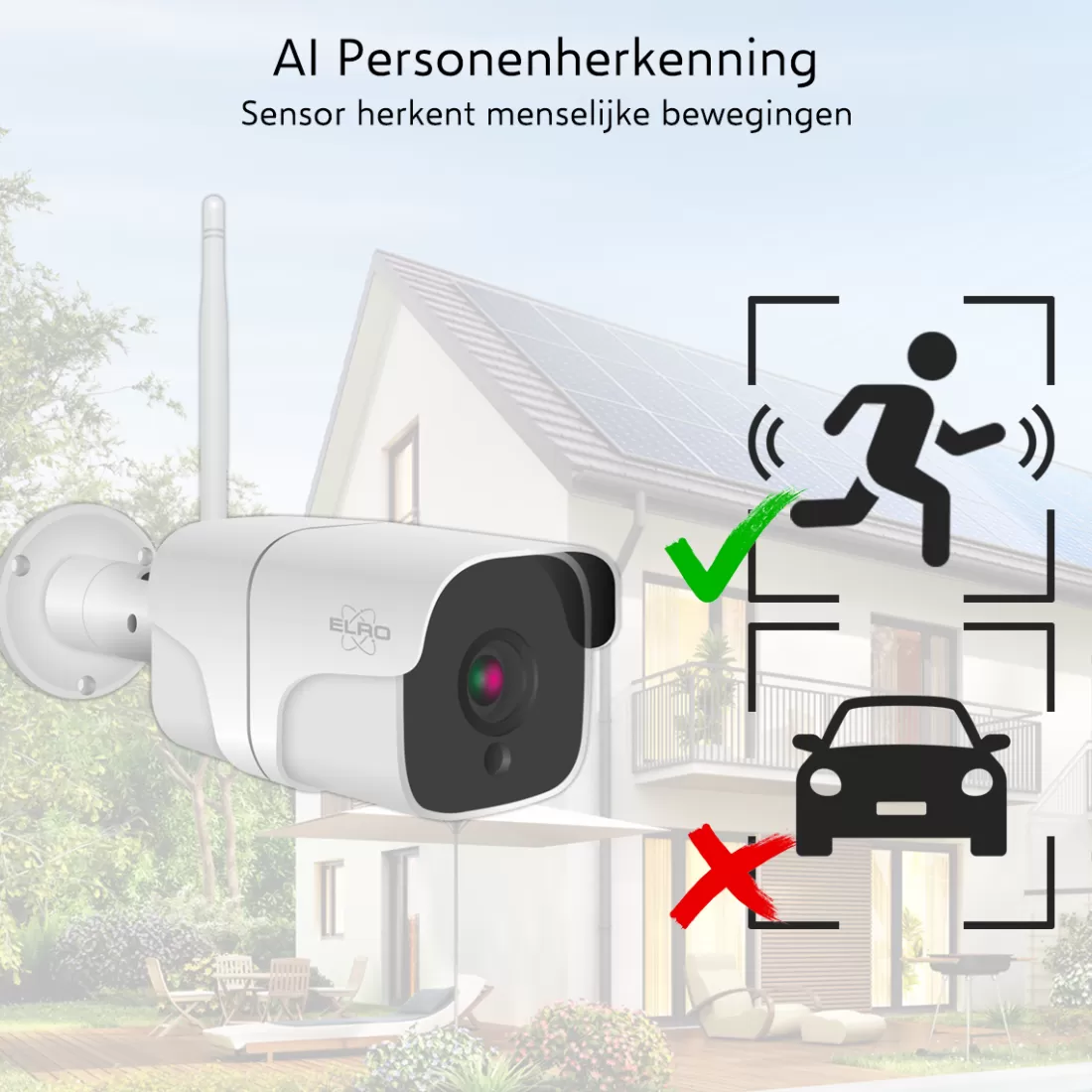 IP Camera*ELRO Outdoor Wifi Ip Beveiligingscamera Met Bewegingsmelder En Nachtzicht – Full Hd 1080P Bewakingscamera – Ip66 Waterdicht (Co7000)
