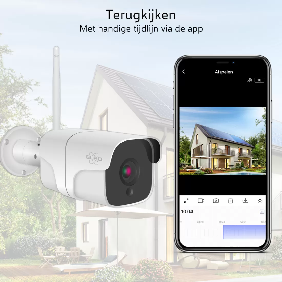 IP Camera*ELRO Outdoor Wifi Ip Beveiligingscamera Met Bewegingsmelder En Nachtzicht – Full Hd 1080P Bewakingscamera – Ip66 Waterdicht (Co7000)