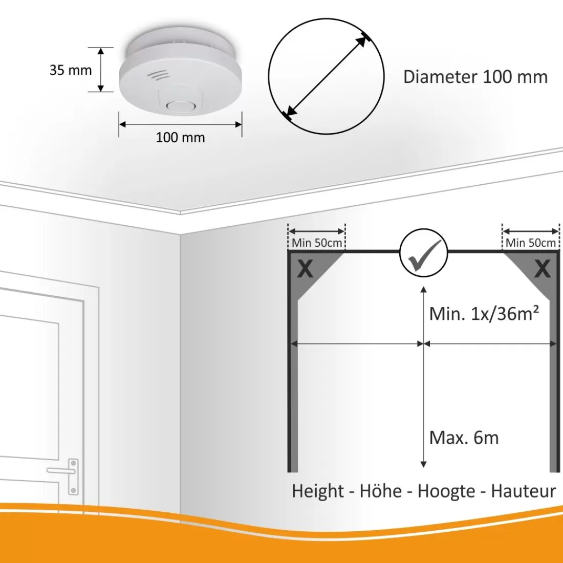 Rookmelders*ELRO Rookmelder Met 10 Jaar Batterij En Magneet Montage - 2 Pack (Fs1510M)