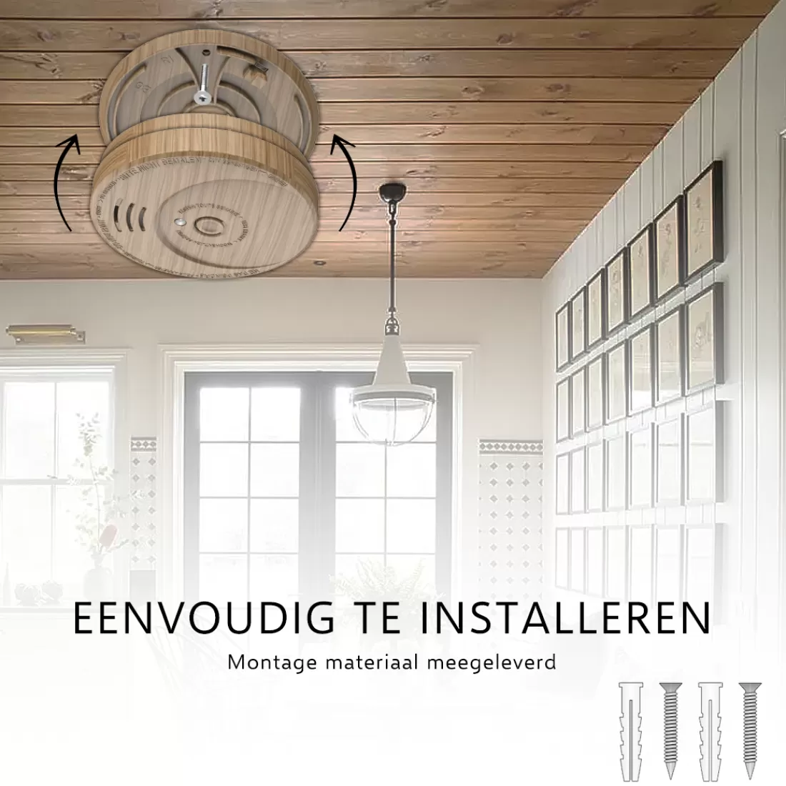 Rookmelders*ELRO Rookmelder Met Hout Look En 5 Jaar Batterij - 2-Pack (Fs1605)