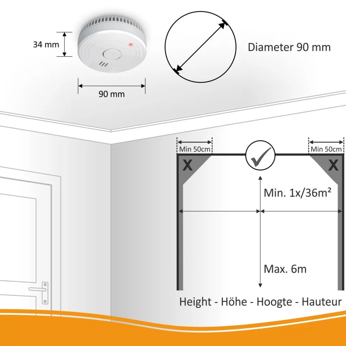 Rookmelders*ELRO Rookmelder Met Magneet Montage - 5 Jaar Batterij - 2 Pack (Fs1805M)