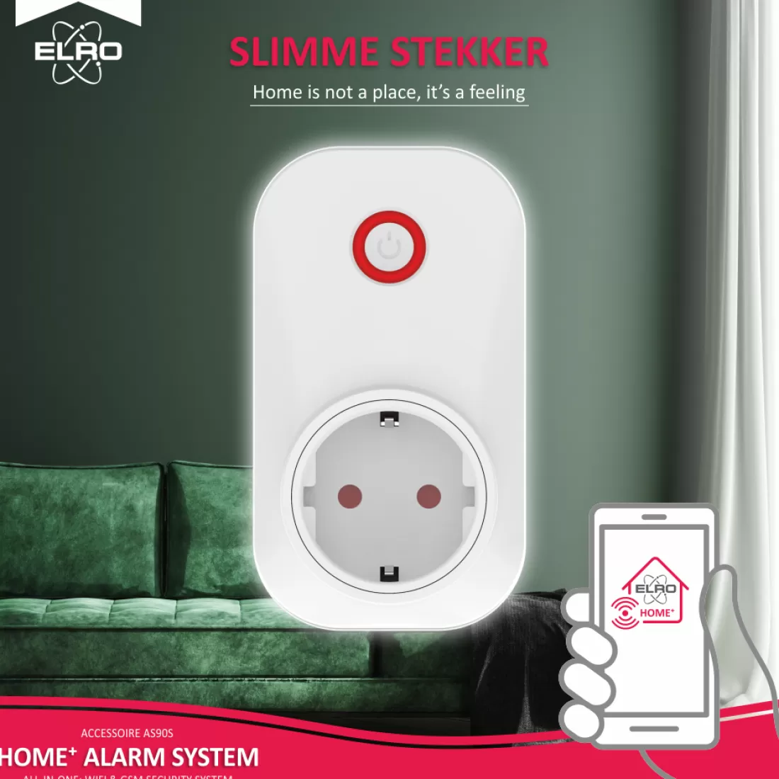 Accessoires alarmsystemen | Alarmsysteem Home+*ELRO Slimme Plug-In Schakelaar Voor As90S Home+ Alarmsysteem (As90Pl)