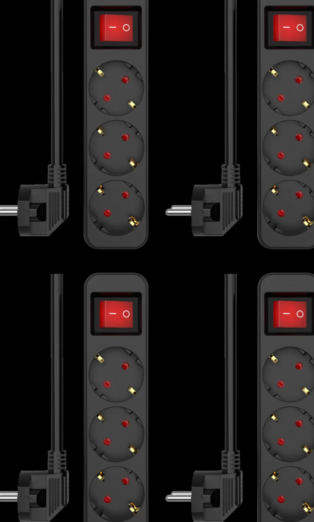 Elektra*ELRO Stekkerdoos 3-Voudig Met Schakelaar En 1,5M Snoer – Kinderbeveiliging – Randaarde Stekker – Max. 3680W – Tuv Getest | 4-Pack (Es103S)