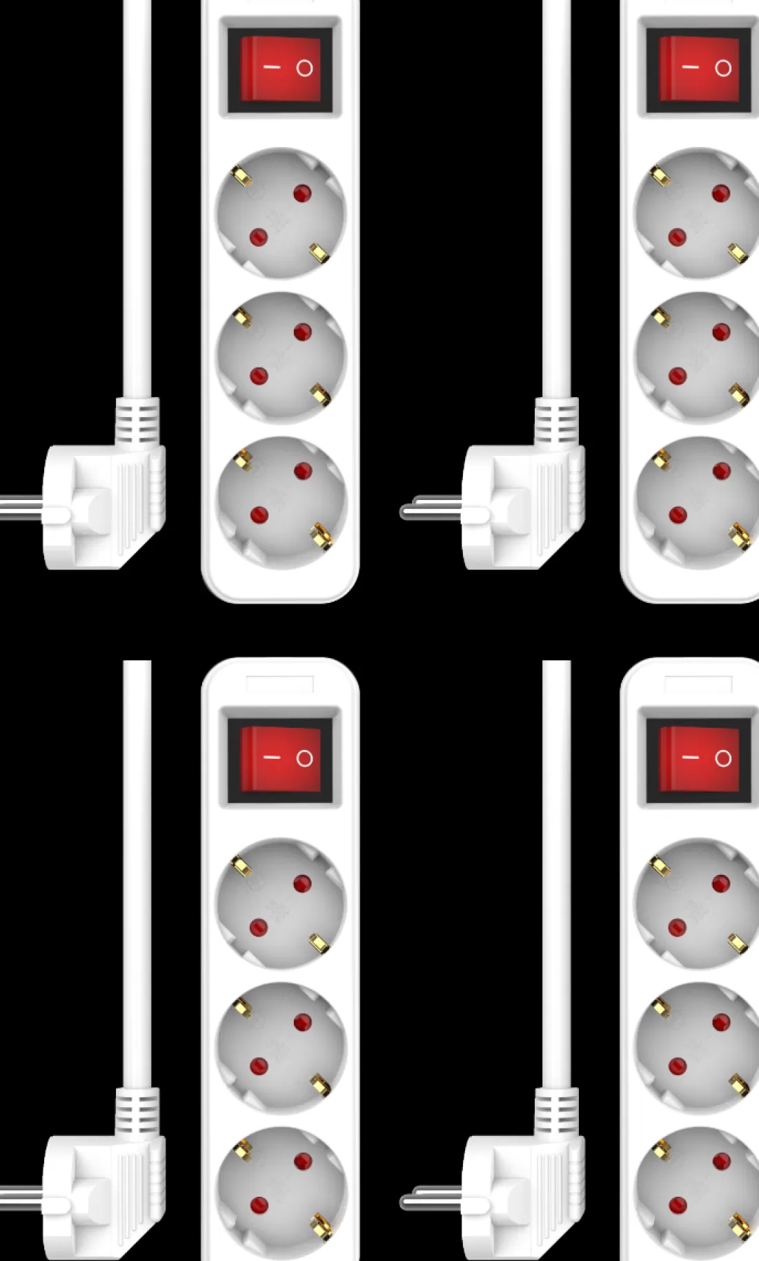 Elektra*ELRO Stekkerdoos 3-Voudig Met Schakelaar En 1,5M Snoer – Kinderbeveiliging – Randaarde Stekker – Max. 3680W – Tuv Getest | 4-Pack (Es103S)