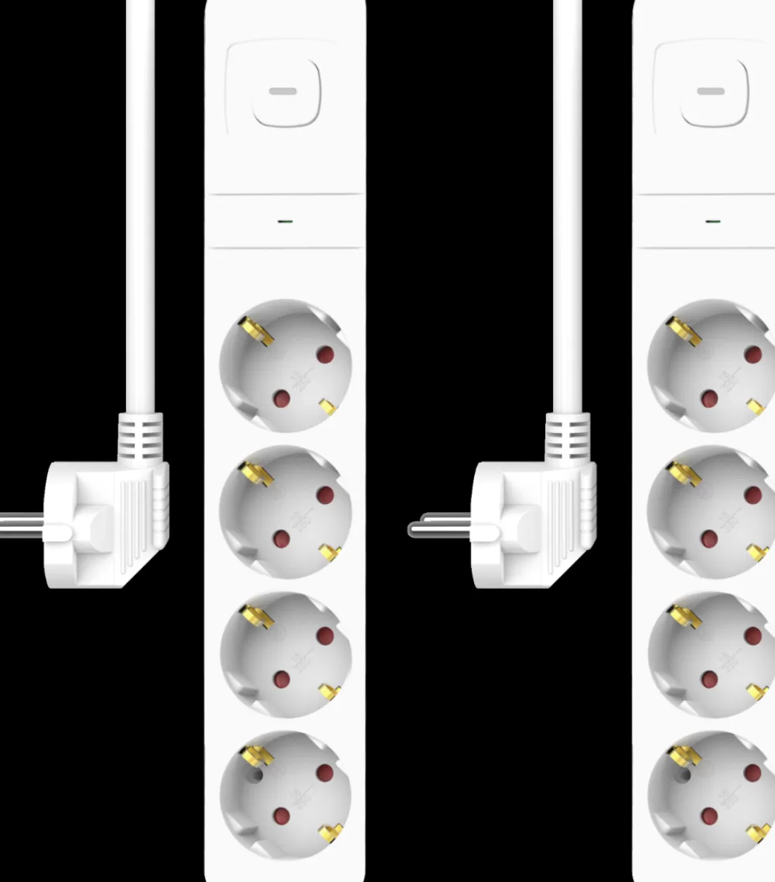 Elektra*ELRO Stekkerdoos 4-Voudig Met Overspanningsbeveiliging - 1,5M Snoer En Schakelaar – Kinderbeveiliging – Randaarde Stekker – Max. 3680W – Tuv Getest | 2-Pack (Es704)