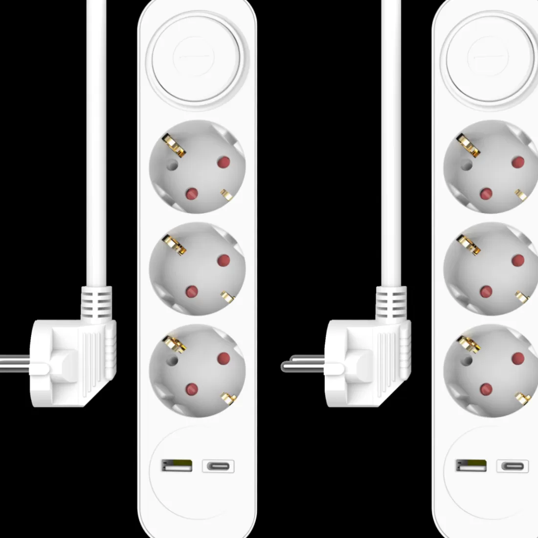 Elektra*ELRO Stekkerdoos 5-Voudig Met 1,5M Snoer En Schakelaar – 3X Stopcontact + Usb + Usb-C – Kinderbeveiliging – Randaarde Stekker – Max. 3680W – Tuv Getest | 2-Pack (Es303)