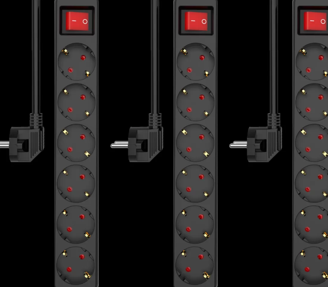 Elektra*ELRO Stekkerdoos 6-Voudig Met Schakelaar En 1,5M Snoer – Kinderbeveiliging – Randaarde Stekker – Max. 3680W – Tuv Getest | 3-Pack (Es106S)