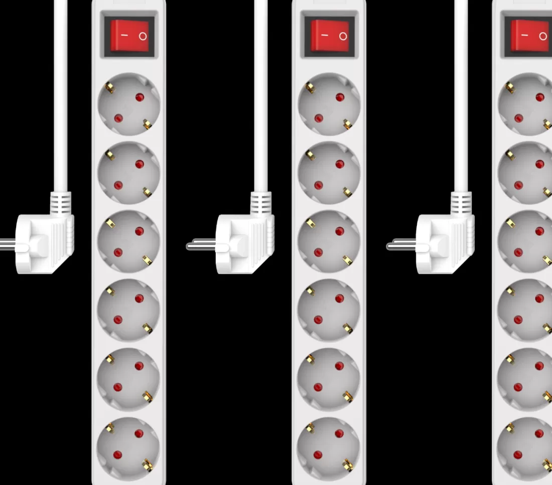 Elektra*ELRO Stekkerdoos 6-Voudig Met Schakelaar En 1,5M Snoer – Kinderbeveiliging – Randaarde Stekker – Max. 3680W – Tuv Getest | 3-Pack (Es106S)